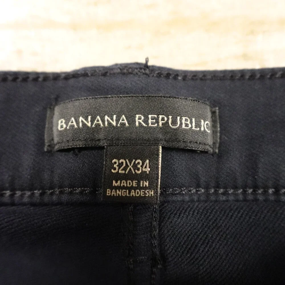 Banana Republic Slim Fit Travel‎ Pants Men’s 32x34 Dark Navy Stretch